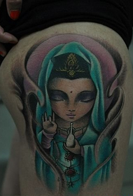 séiss Guanyin Tattoo am Been