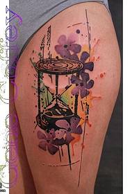 hip aquarel bloemen tattoo patroon
