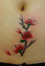 краса живота добре виглядає малюнок татуювання персика
