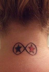 oneindig symbool tattoo patroon op vrouwelijke nek