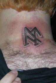 Hals schwaarz Pirat Logo Tattoo Muster