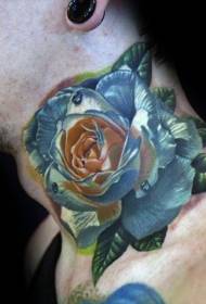 Rosas coloridas pescoço com gotas de água tatuagem imagens