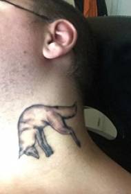Bail animal tatouage boy neck black fox tattoo picture