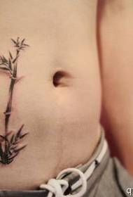 modello di tatuaggio di bambù dell'addome