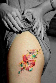 девушки ноги красивый красивый цвет струйный цветок тату