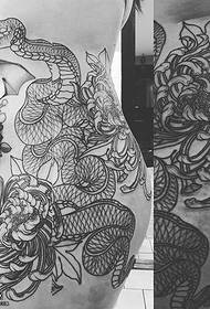 hip line snake chrysanthemum tattoo pattern 31265 - eine gruppe von sexy hip tattoos