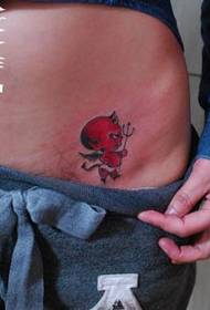 μια εναλλακτική κλασική κοιλιά ευρωπαϊκή και αμερικανική μοτίβο τατουάζ διάβολο