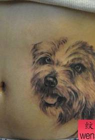 Abdominal Tattoo Pattern: Abdominal Puppy Tattoo Pattern