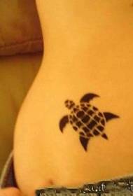 skaistums vēdera gudrs mazs bruņurupucis tetovējums modelis