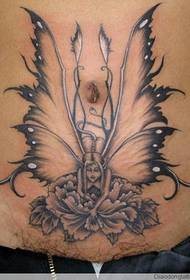 малюнак татуіроўкі эльфа на жываце