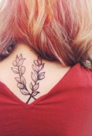 गर्दन टैटू डिजाइन लड़की गर्दन काले पौधे टैटू तस्वीर