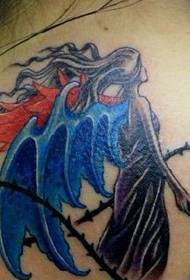 model tatuazh engjëlli pas qafës
