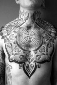 hrudník velký hypnóza černá dekorativní styl tetování vzor