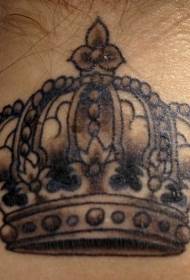 pescoço preto cinza coroa personalidade tatuagem padrão