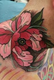 modello di tatuaggio fiore bellissimo colore del collo