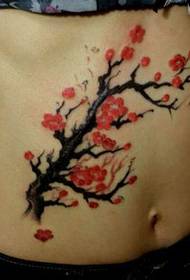 skönhet mage bara vackra plommon tatuering mönster