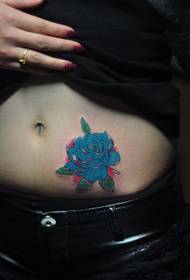 убава абдомен на стомакот Европска и американска шема на тетоважа со рози