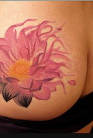 una femmina di culore di tatuaggio di lotus femminile di stampa