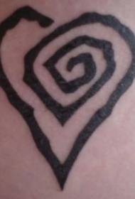 patró de tatuatge en línia gruixuda en forma de cor