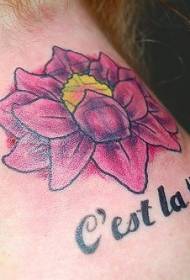barva vratu vijolični lotus francoski vzorec tatoo