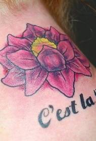 Halsfaarf Purple Lotus Franséisch Tattoo Muster