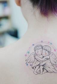 Neck Lovely Dear Angels Love Love Angels Tattoo Pattern