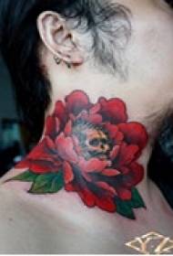 Art Flower Neck Tattoo 31767 - وشم الرقبة بسيطة جديدة