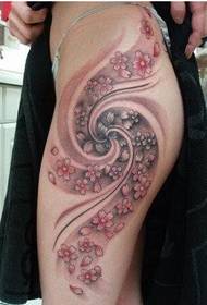 bellezza natiche sexy è bella stampa di tatuaggi di fiore di ciliegia