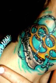 modello di tatuaggio a treccia d'oro color collo maschile