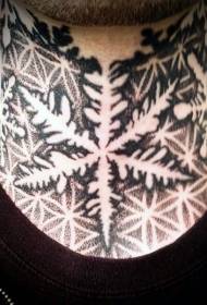 pescozo negro espectacular espectacular patrón de tatuaxe de copos de neve grande