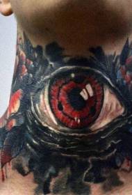 modello da uomo incredibilmente rosso con occhi misteriosi sul collo