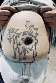 pilvas juokingas karvės užpakalio tatuiruotės modelis