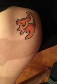 hip tetování dívka boky barevné kreslené zvíře tetování obrázek