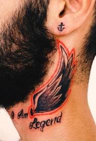colore del collo ali semplici scritte modello tatuaggio