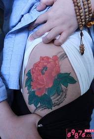 Tënt Peony Blummen Hip Perséinlechkeet Tattoo