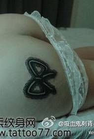 Beauty Buttocks Lace Bow Tattoo Pattern
