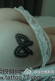 Mga Pampaganda na Mga Butting ng Pantalon Lace Bow Tattoo