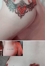 mode sexig tjej höft spets tatuering mönster