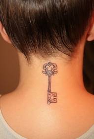modello di tatuaggio chiave semplice collo femminile