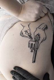 sexy weiblech Hip Pistoul Tattoo Muster