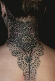 babaeng back neck na magagandang pandekorasyon na pattern ng tattoo