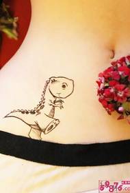 Personalidade abdômen bonito pequeno dinossauro tatuagem padrão