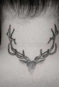 Modello semplice del tatuaggio del corno nero del collo