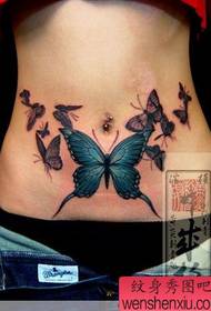 Grožio pilvo drugelio tatuiruotė - japonų Huang Yan tatuiruotė veikia