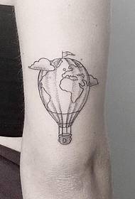 Big arm hot air balloon sting tattoo pattern