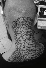 Kakle paprastas juodos linijos kalnų tatuiruotės modelis