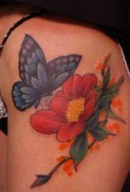 Татуировка с рисунком бедра: цвет бедра