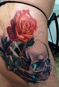 modello di tatuaggio rosa sexy fiamma
