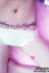 schoonheid buik gothic brief met been lip print tattoo patroon