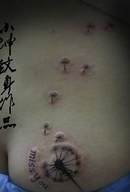 flicka höft maskros tatuering mönster